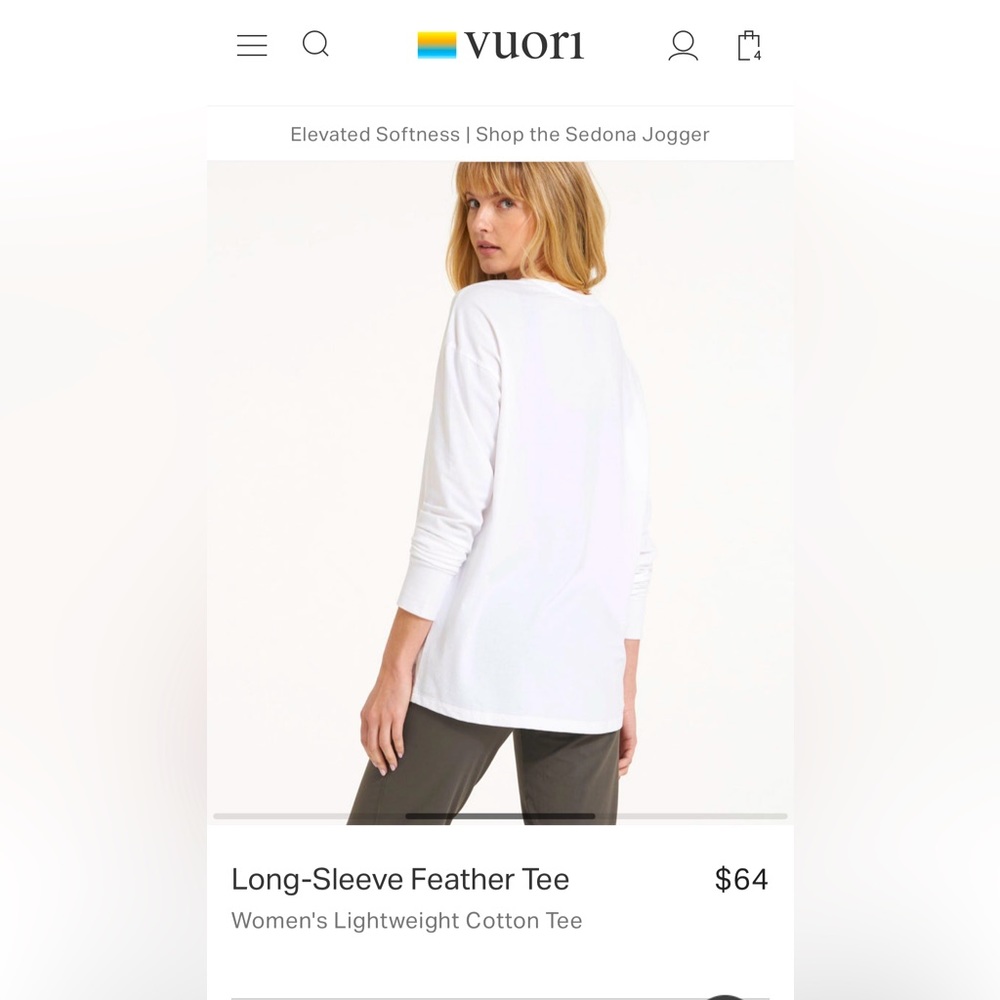 NEW Vuori Long-Sleeve Feather Tee